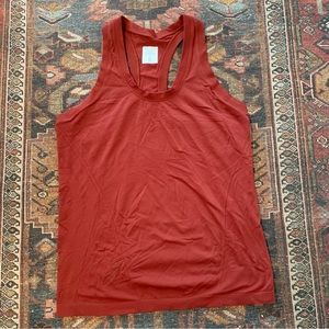 Athleta Brick Red Racerback Tank Top Seamless Stretchy